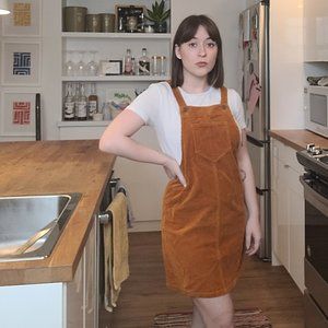 Twik Coruroy Mini Pinafore Dress